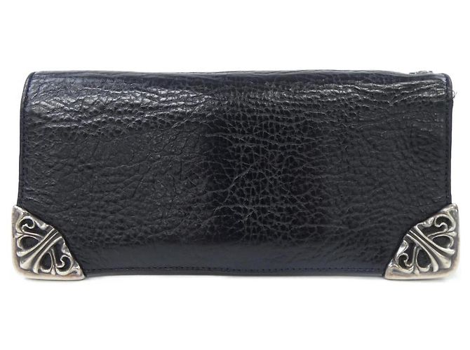 Portafoglio in pelle Chrome Hearts LNG SNGL FOLD TIPS Nero - vista 2
