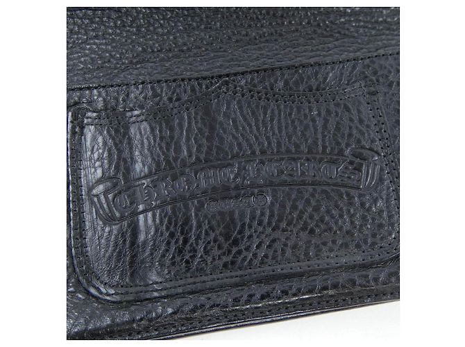 Portafoglio in pelle Chrome Hearts LNG SNGL FOLD TIPS Nero - vista 3