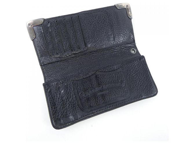 Portafoglio in pelle Chrome Hearts LNG SNGL FOLD TIPS Nero - vista 4