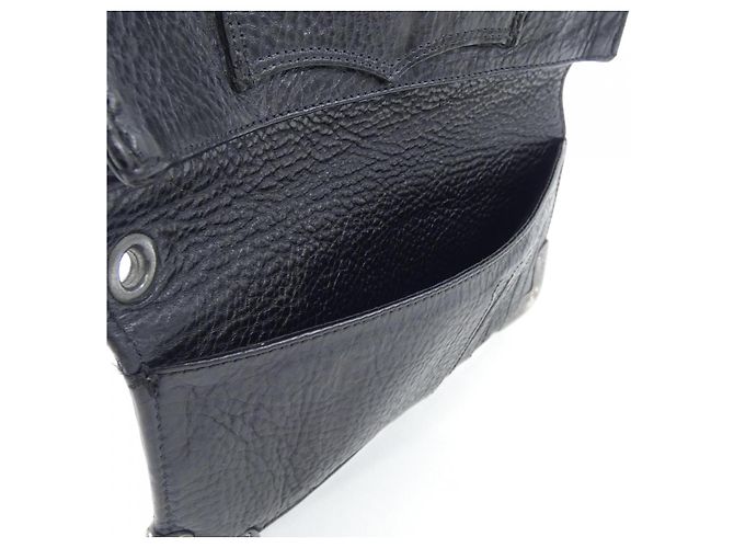 Portafoglio in pelle Chrome Hearts LNG SNGL FOLD TIPS Nero - vista 6