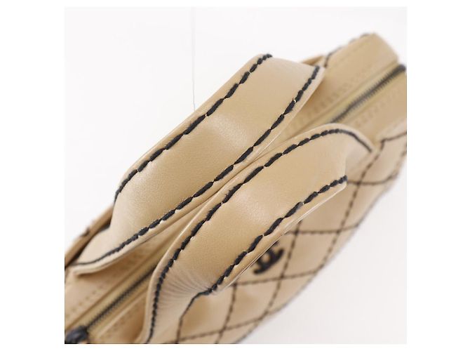 Timeless Chanel Wild Stitch Kalbsleder 2way Tote Bag Beige - Ansicht 5