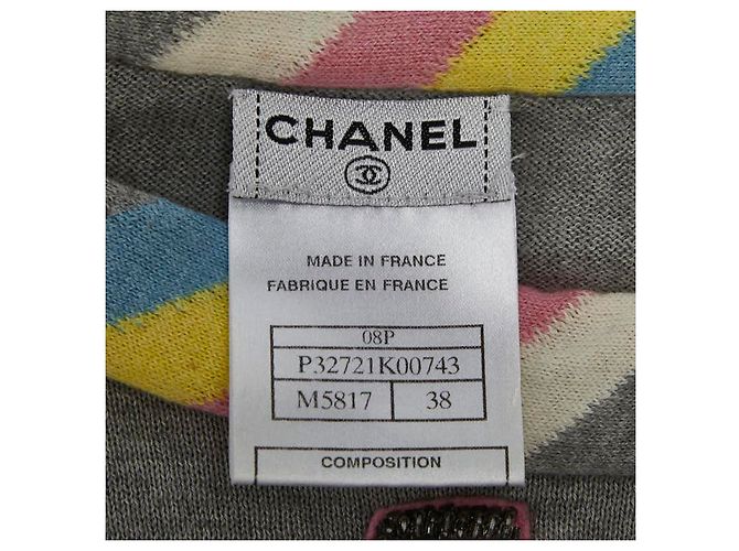 Timeless Vestido de algodón y cachemira Chanel Gris - vista 5