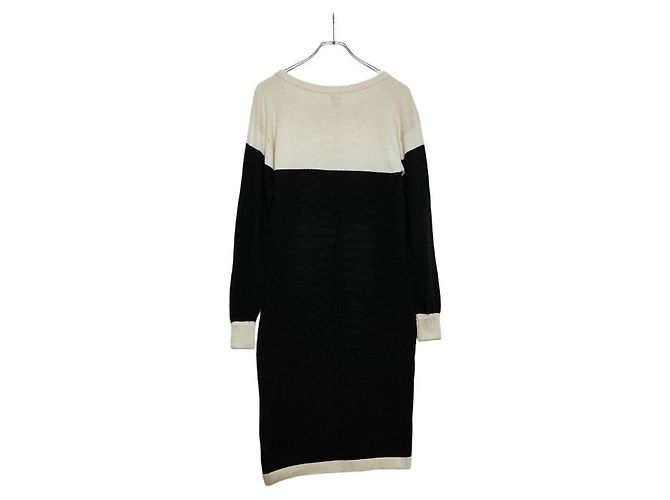 Timeless Vestido de algodón Chanel Negro Blanco - vista 2