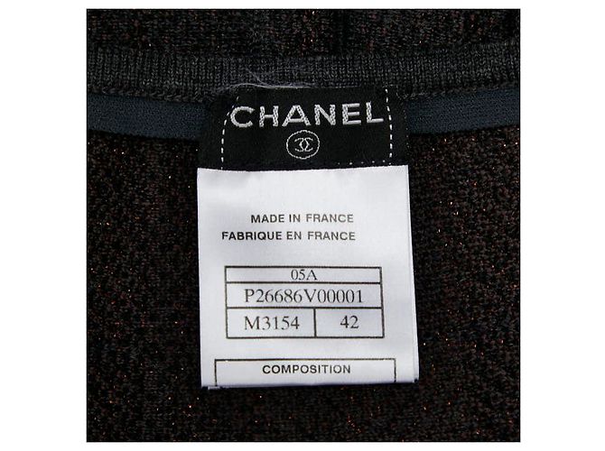 Timeless Falda plisada de mezcla de lana con estampado Coco Mark de Chanel Castaño Gris - vista 4