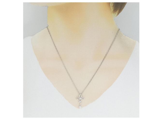 Autre Marque Collana in oro bianco Pt Au750 e diamanti Argento - vista 6