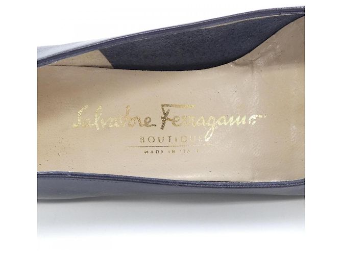Vintage Pumps Salvatore Ferragamo Blau Marineblau - Ansicht 6