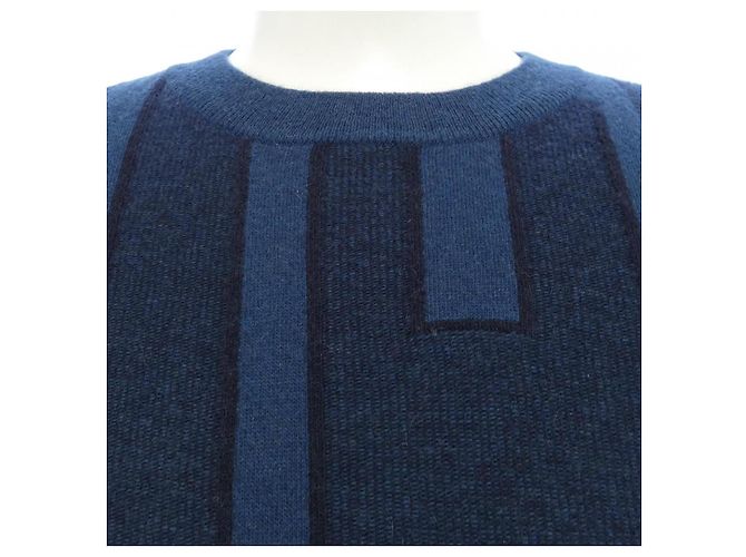 Hermès Tejido de cachemira Hermes S Negro Azul marino - vista 5
