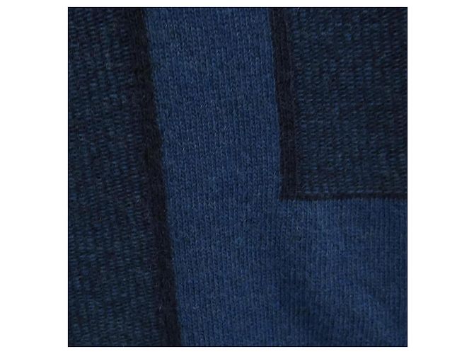 Hermès Tejido de cachemira Hermes S Negro Azul marino - vista 7