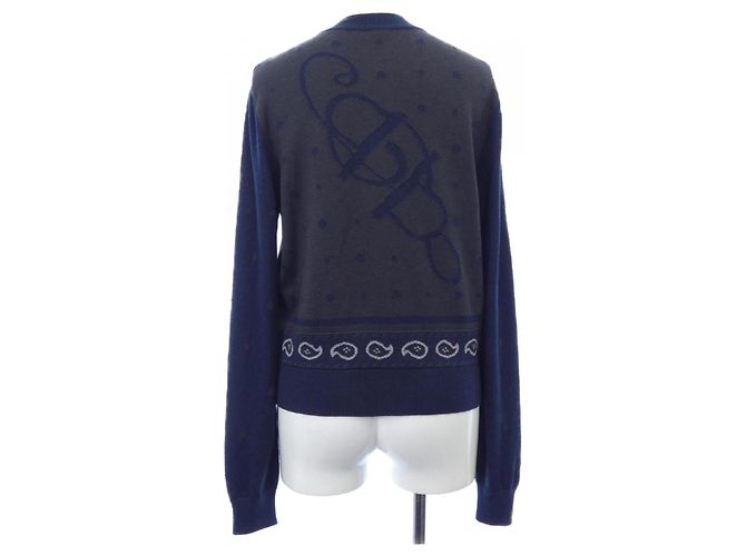 Hermès Cardigan in seta e cashmere Hermes Blu - vista 2
