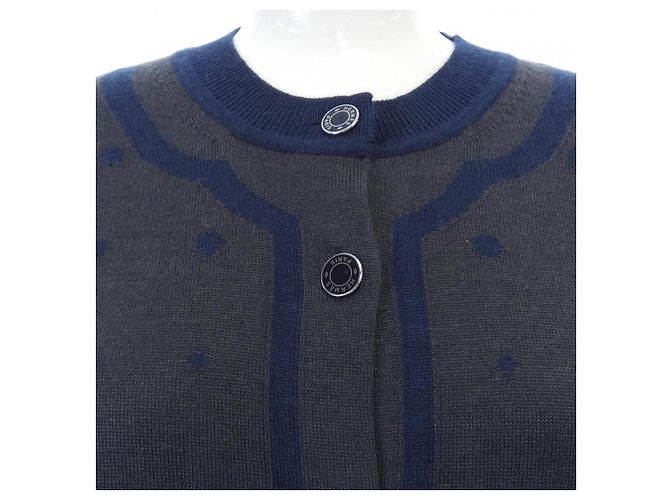 Hermès Cardigan in seta e cashmere Hermes Blu - vista 5