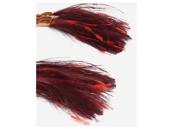 Louis Vuitton Burgunderrote Federohrringe Bordeaux - Ansicht 2