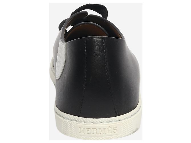 Hermès Schwarze Leder-Sneaker - Größe EU 39 (UK 6) - Ansicht 3