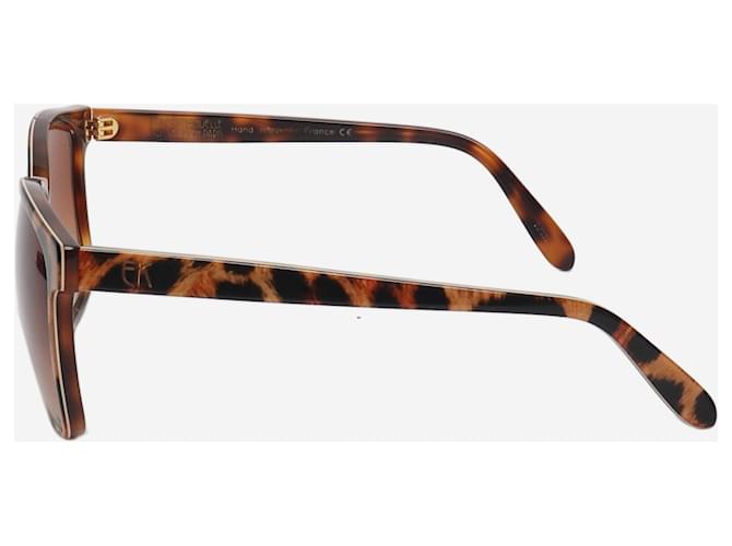 Emmanuelle Khanh Leopard-Sonnenbrille Braun - Ansicht 4