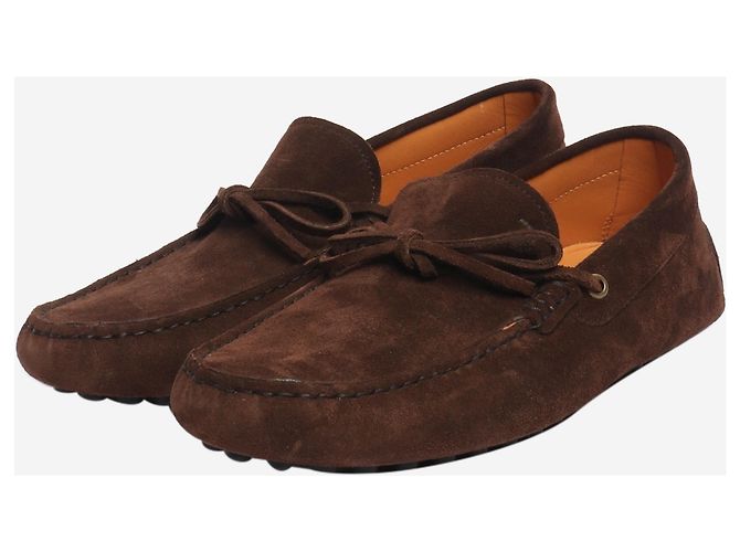 Tod's Mocassini Gommino in scamosciato marrone - taglia EU 39 - vista 2