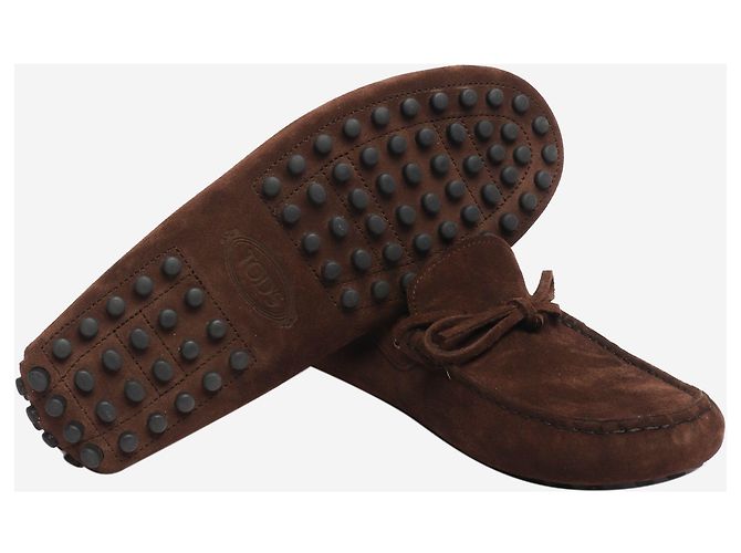 Tod's Mocassini Gommino in scamosciato marrone - taglia EU 39 - vista 5