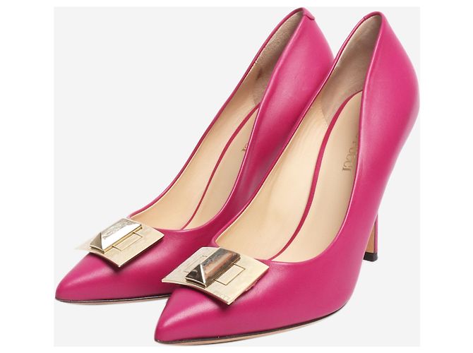 Emilio Pucci Spitze Pumps aus rosa Leder - Größe EU 38 Pink - Ansicht 2