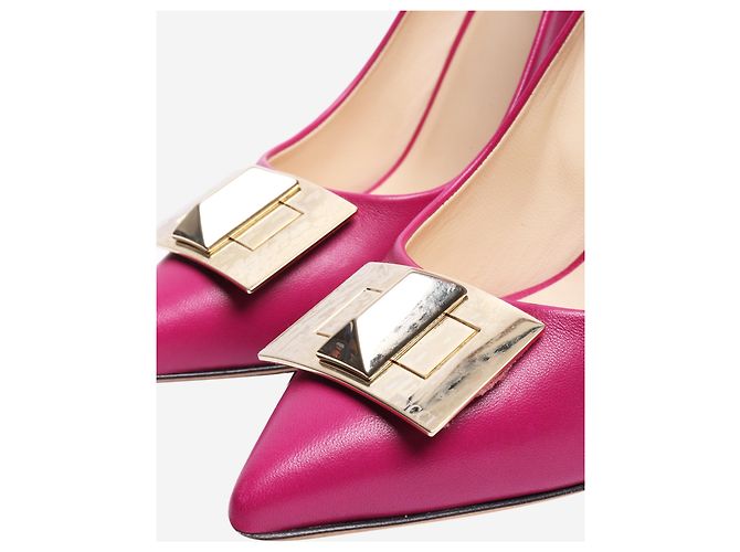 Emilio Pucci Spitze Pumps aus rosa Leder - Größe EU 38 Pink - Ansicht 4