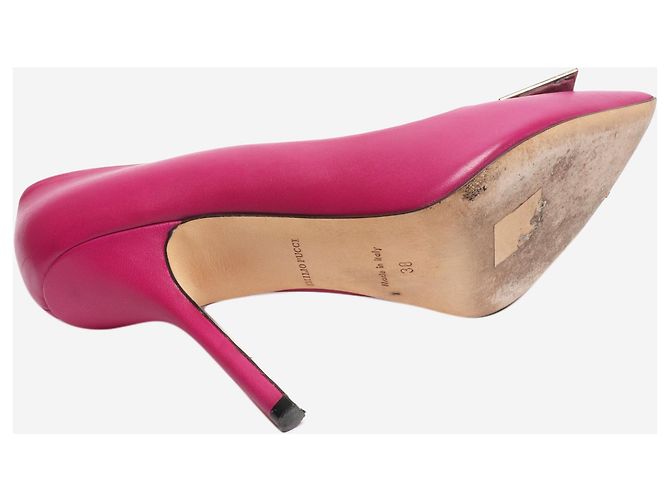 Emilio Pucci Spitze Pumps aus rosa Leder - Größe EU 38 Pink - Ansicht 5