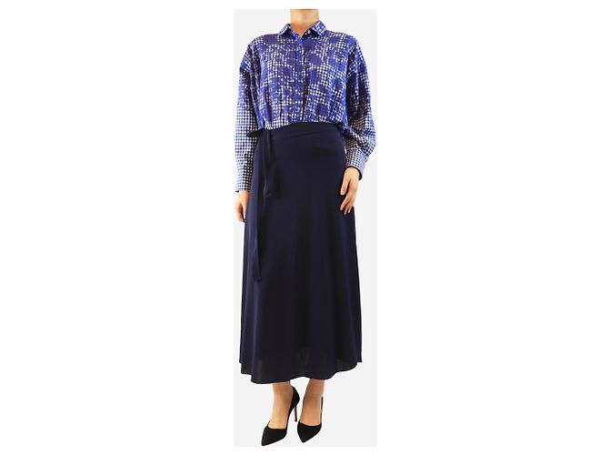 Eres Navy Julieta wrap midi skirt - size M Azul marino - vista 2