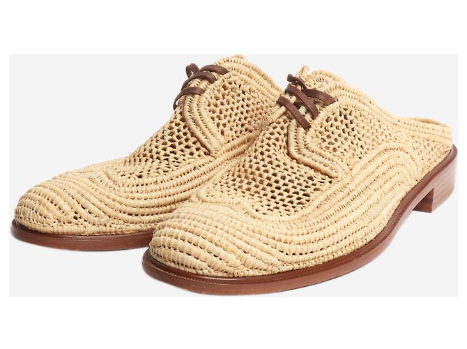 Robert Clergerie Neutral raffia woven mules - size EU 39 - view 2