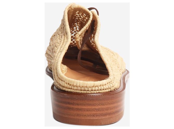 Robert Clergerie Neutral raffia woven mules - size EU 39 - view 4