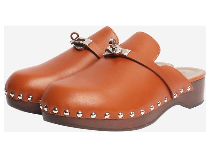 Kelly Hermès Clogs aus Leder in Tan - Größe EU 39 Braun - Ansicht 2