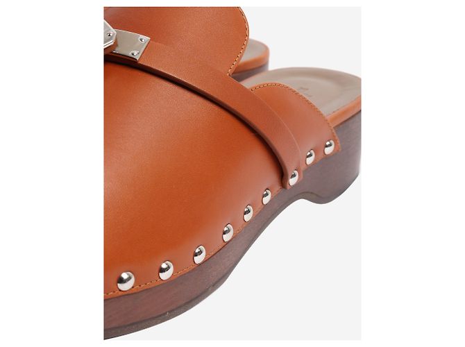 Kelly Hermès Clogs aus Leder in Tan - Größe EU 39 Braun - Ansicht 5