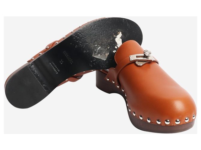 Kelly Hermès Clogs aus Leder in Tan - Größe EU 39 Braun - Ansicht 6
