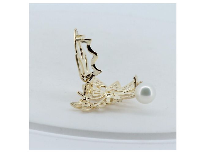 Mikimoto Au750 Perlen-Diamant-Anhänger Golden - Ansicht 4