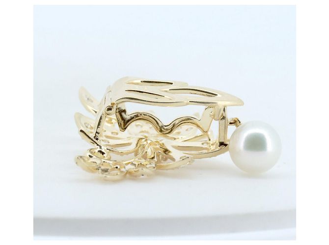 Mikimoto Au750 Perlen-Diamant-Anhänger Golden - Ansicht 5