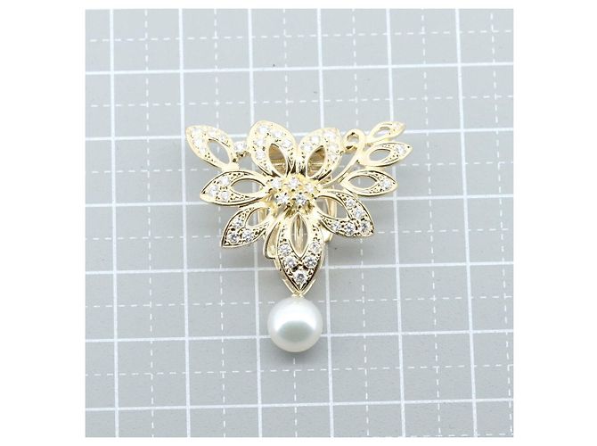 Mikimoto Au750 Perlen-Diamant-Anhänger Golden - Ansicht 6