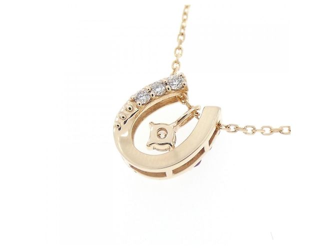 Autre Marque Collar de oro amarillo K10 2 en 1 con rubí y diamante Dorado - Ansicht 4