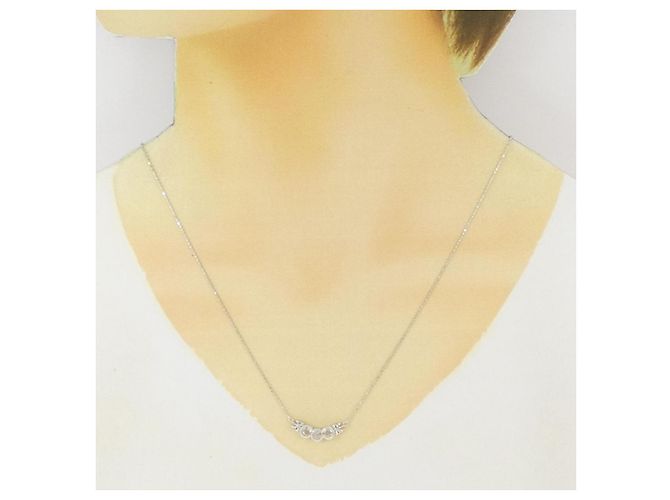 Autre Marque Collana Ribbon in Diamanti Au750 Argento - vista 6