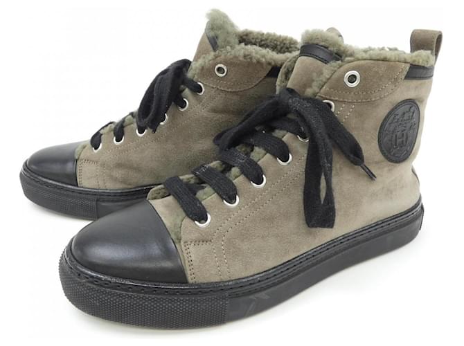 Hermès Hermes Shearling Sneaker Grün Khaki - Ansicht 3