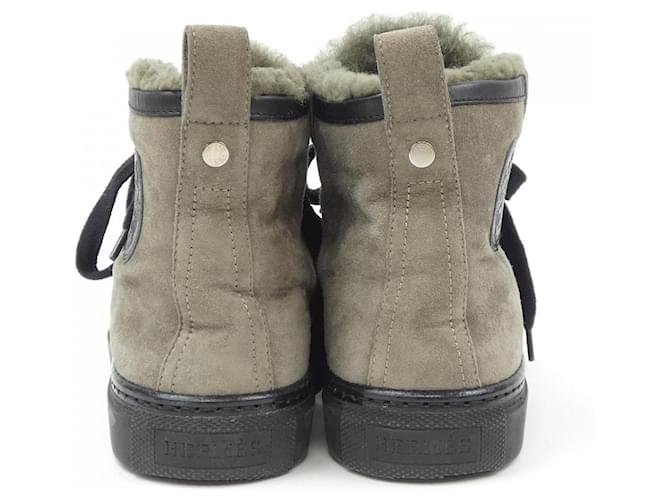 Hermès Hermes Shearling Sneaker Grün Khaki - Ansicht 5
