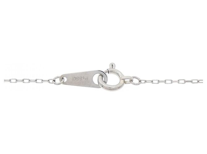 Autre Marque Platin 850 Solitär-Diamant-Halskette Silber - Ansicht 5
