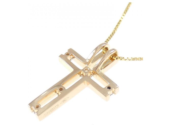 Autre Marque Collana con Croce e Diamante in Oro Rosa Au750 e Oro Giallo Au750 D'oro - vista 4