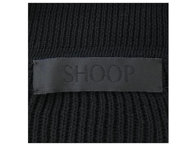 Autre Marque Shoop Wollstrickjacke Schwarz Beige - Ansicht 4