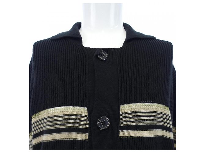 Autre Marque Shoop Wollstrickjacke Schwarz Beige - Ansicht 5