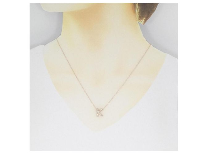 Autre Marque Au750 Diamant Initialen K Halskette Pink - Ansicht 6