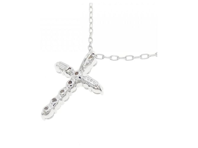 Autre Marque Collana con Croce in Diamanti in Oro Bianco Au750 Argento - vista 4