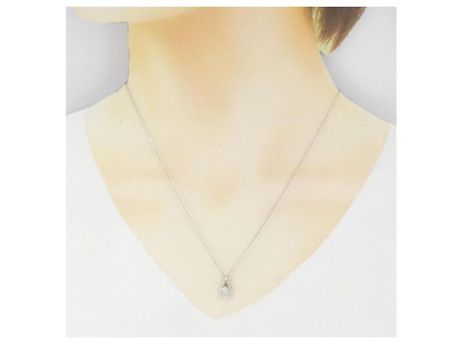 Autre Marque Collana con Diamanti Pt900/Pt850 Argento - vista 6