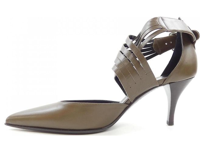 Hermès Hermes Leder Pumps 35.5 Grün Khaki - Ansicht 2