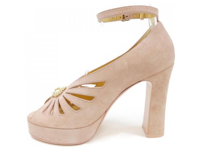 Timeless Sandali Chanel in pelle di vitello scamosciata Rosa - vista 2
