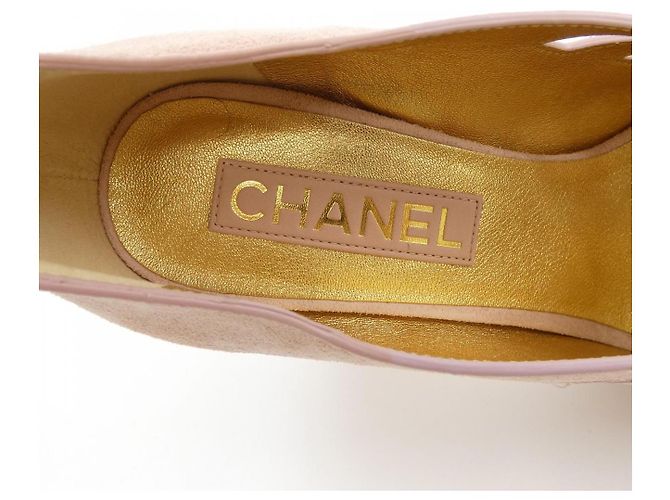 Timeless Sandali Chanel in pelle di vitello scamosciata Rosa - vista 6