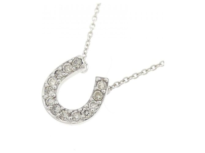 Autre Marque Collana Horseshoe in Diamanti Au750 Argento - vista 2