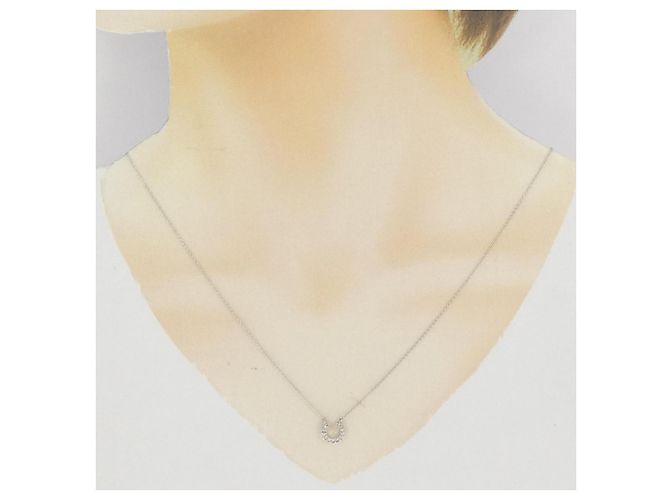 Autre Marque Collana Horseshoe in Diamanti Au750 Argento - vista 6