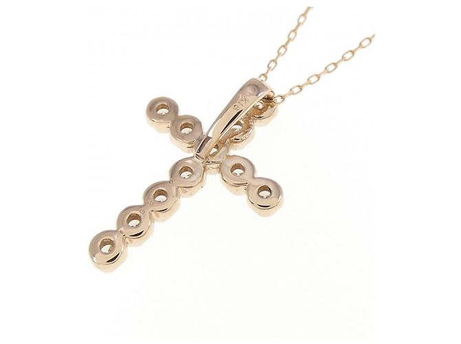 Autre Marque Collana Croce Diamante Au750 Rosa - vista 4