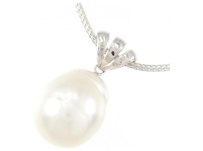 Autre Marque Collana con perle bianche del Mar del Sud e diamanti Au750 Argento - vista 4