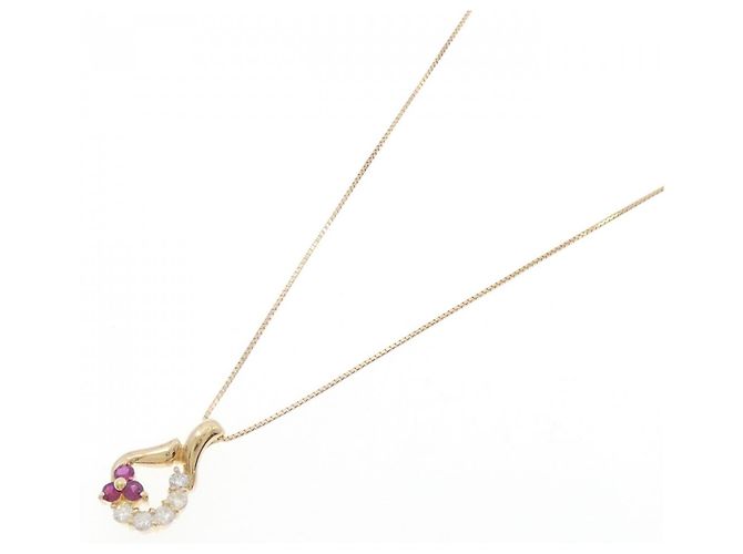 Autre Marque Collana con rubino e diamanti Au750 D'oro - vista 2